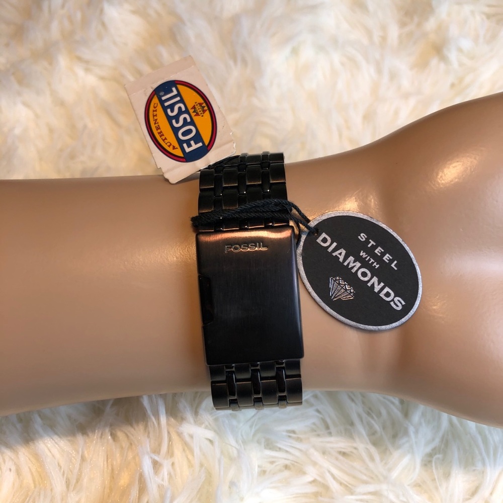 Fossil Blacked Out Diamond Watch With Date - image 2